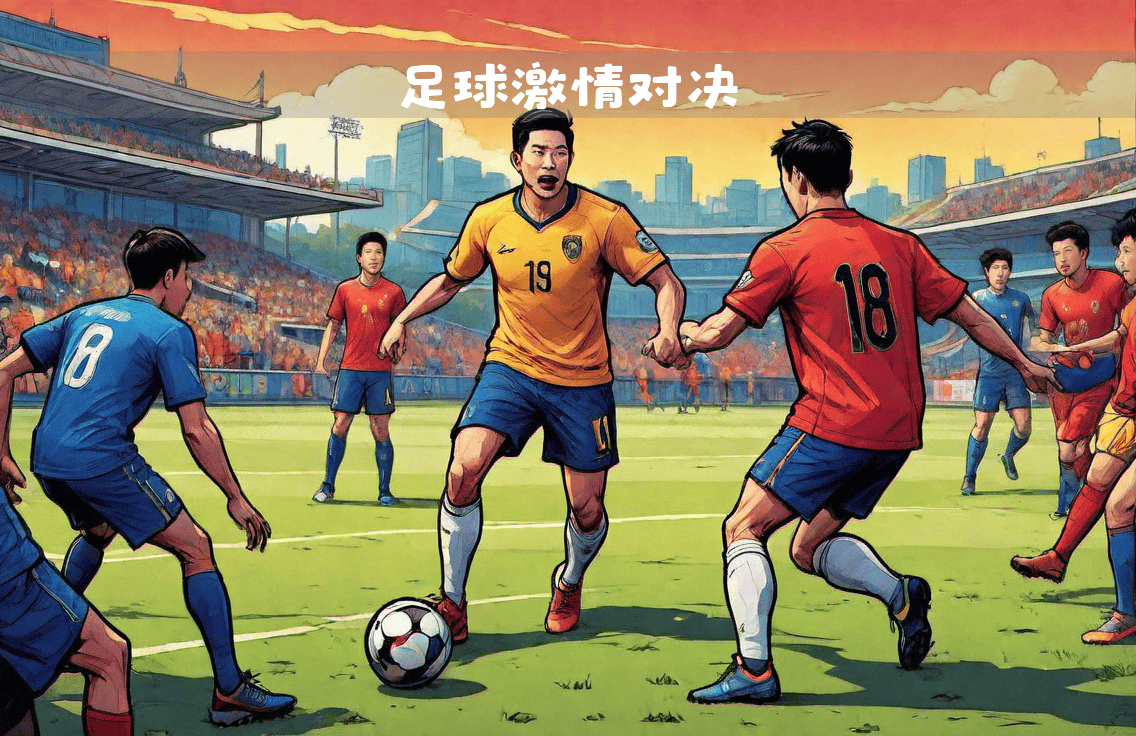 足球场上激烈对抗，队员们斗志昂扬